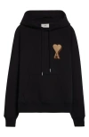 Ami Alexandre Mattiussi Ami Paris Black Ami De Coeur Hoodie Men In Black