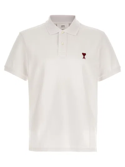 Ami Alexandre Mattiussi Ami Paris 'ami De Coeur' Polo Shirt In White