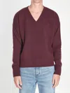 Ami Alexandre Mattiussi Ami Paris Cherry-coloured Wool And Cashmere Sweater Ami De Coeur Men In Brown
