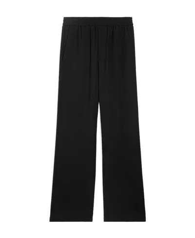 Ami Alexandre Mattiussi Ami Paris Ami De Coeur Ruched Detail Wide Leg Trousers In Black