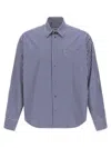 Ami Alexandre Mattiussi Striped Long Sleeve Shirt Chest Pocket In Blue