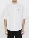 Ami Alexandre Mattiussi Ami Paris Chalk White Cotton Button Down Shirt In Multi
