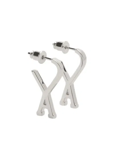 Ami Alexandre Mattiussi Ami Paris Ami De Coeur Small Hoop Earrings In Silver