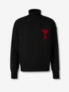 Ami Alexandre Mattiussi Ami Paris Ami De Coeur Sweater In Black