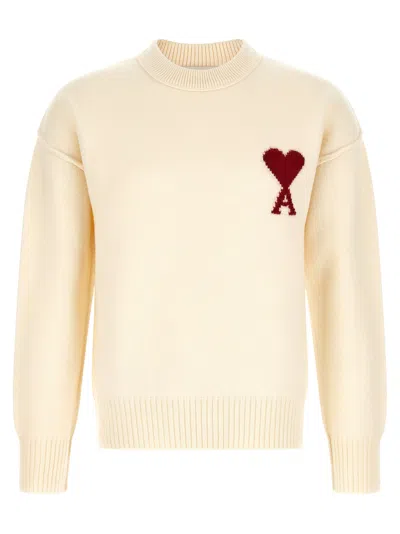 Ami Alexandre Mattiussi Ami Paris 'ami De Coeur' Sweater In Neutral