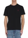 Ami Alexandre Mattiussi Ami Paris Ami De Coeur T-shirt In Organic Cotton In Black