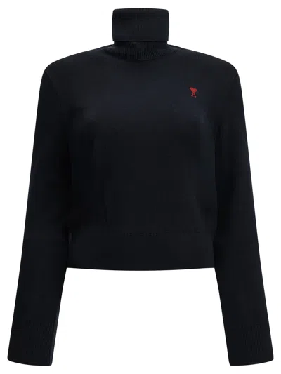 Ami Alexandre Mattiussi Ami Paris "ami De Coeur" Turtleneck Sweater In Blue