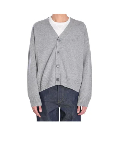 AMI ALEXANDRE MATTIUSSI AMI PARIS AMI DE COEUR V-NECK BUTTONED CARDIGAN