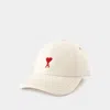 Ami Alexandre Mattiussi Beige Cotton Ami De Coeur Embroidery Cap White