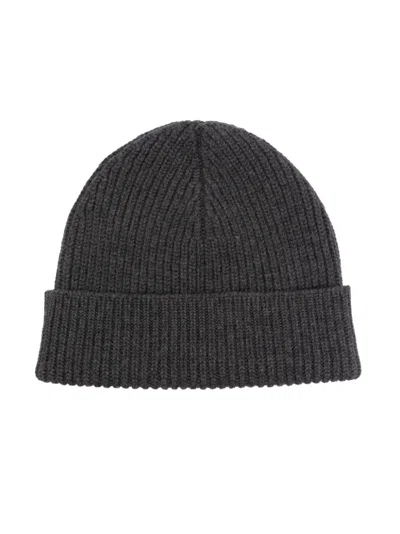 Ami Alexandre Mattiussi Ami Paris Ami De Coeur Wool Beanie In Grey
