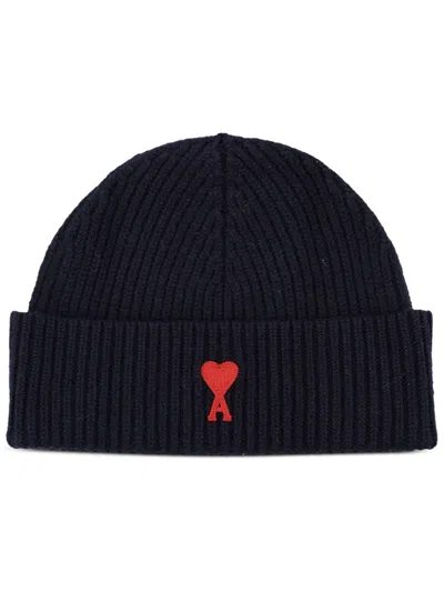 Ami Alexandre Mattiussi Ami Paris Ami De Coeur Wool Beanie