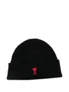 Ami Alexandre Mattiussi Ami Paris Women Ami De Coeur Wool Beanie In Black