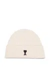 Ami Alexandre Mattiussi Ami Paris Ami Paris De Coeur Wool Beanie In Neutral