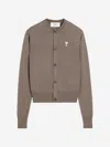 Ami Alexandre Mattiussi Ami Brown Wool Cardigan With Front Button Fastening In Brown