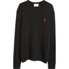 Ami Alexandre Mattiussi Ami De Coeur Logo-embroidered Pullover Sweatshirt In Black