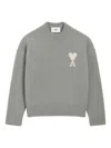 Ami Alexandre Mattiussi Grey Alpaca Ami De Coeur Crewneck Sweater Grey In Gray