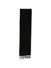 Ami Alexandre Mattiussi Ami Paris Ami De Coeur Wool Scarf With Fringed Edges In Black