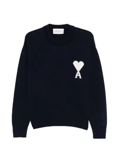 Ami Alexandre Mattiussi Ami Paris Women Ami De Coeur Wool Sweater In Black