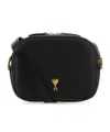 Ami Alexandre Mattiussi Black Leather Paris Paris Crossbody Bag In Black
