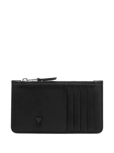 Ami Alexandre Mattiussi Ami Paris Ami De Coeur Zipped Card In Black