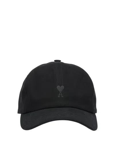 Ami Alexandre Mattiussi Ami De Coeur-embroidered Baseball Cap In Black