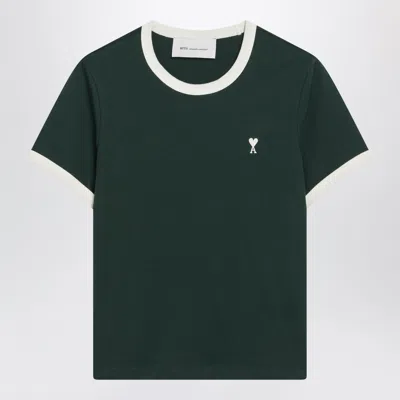 Ami Alexandre Mattiussi Ami Paris Ami De Cœur Green Cotton T-shirt
