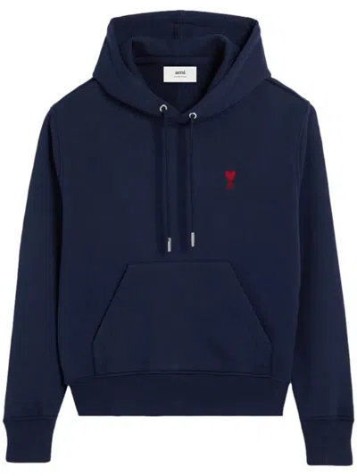 Ami Alexandre Mattiussi Ami Paris Ami Paris Ami De Cœur Cotton Hoodie In Blue
