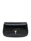 Ami Alexandre Mattiussi Ami Paris Women Small Crossbody Paris Paris Bag Glazed Leather In Black
