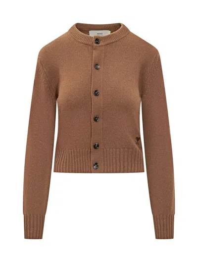Ami Alexandre Mattiussi Ami Paris Ami Paris Cardigan In Brown