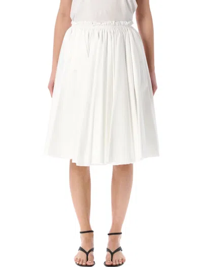 Ami Alexandre Mattiussi Ami Paris Ami Paris Cotton Midi Corolla Skirt In White