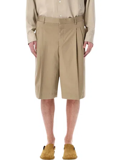 Ami Alexandre Mattiussi Ami Paris Ami Paris Cotton Wide Bermuda Shorts In Nude