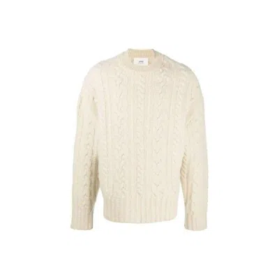 Ami Alexandre Mattiussi Ami Paris "ami Paris" Crewneck Sweater In Beige