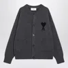 Ami Alexandre Mattiussi Ami Paris Grey Ami De Coeur Cardigan Men In Gray