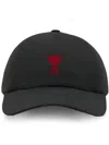 Ami Alexandre Mattiussi Ami Paris Ami Paris De Coeur Cotton Baseball Cap In Black