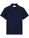 Ami Alexandre Mattiussi Ami Paris Ami Paris De Coeur Cotton Polo Shirt In Blue