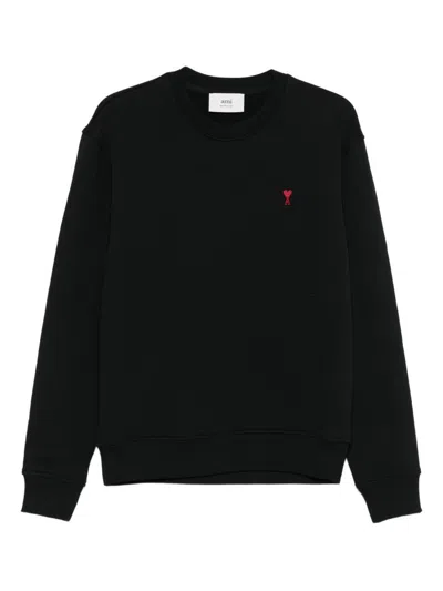 Ami Alexandre Mattiussi Ami Paris Ami Paris De Coeur Cotton Sweatshirt In Black