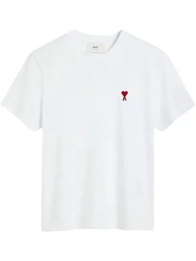 Ami Alexandre Mattiussi Ami Paris Ami Paris De Coeur Cotton T-shirt In White