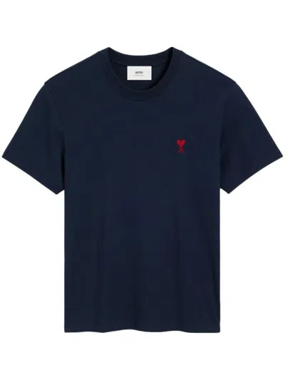 Ami Alexandre Mattiussi Ami Paris Ami Paris De Coeur Cotton T-shirt In Blue