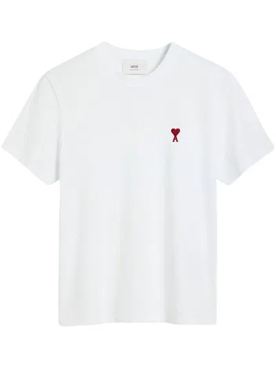 Ami Alexandre Mattiussi Ami Paris Ami Paris De Coeur Cotton T-shirt In White