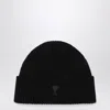 Ami Alexandre Mattiussi Ami Paris Ami De Coeur Black Wool Hat Men