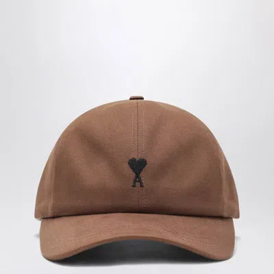 Ami Alexandre Mattiussi Ami Paris Ami Paris De Coeur Hazelnut Baseball Cap In Brown