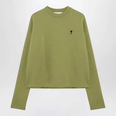Ami Alexandre Mattiussi Ami Paris Ami Paris De Coeur Matcha Sweatshirt In Green