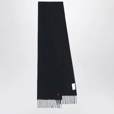 Ami Alexandre Mattiussi Ami Paris Ami Paris De Coeur Scarf In Black