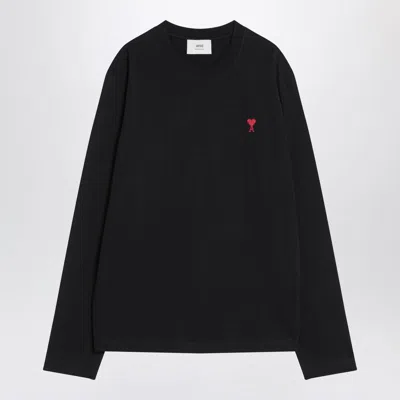 Ami Alexandre Mattiussi Ami Paris Ami Paris De Coeur T-shirt In Black
