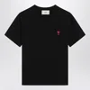 Ami Alexandre Mattiussi T-shirt In Cotone Biologico Con Ricamo Logo In Contrasto