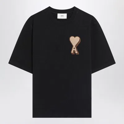 Ami Alexandre Mattiussi Ami Paris Ami Paris De Coeur T-shirt In Black