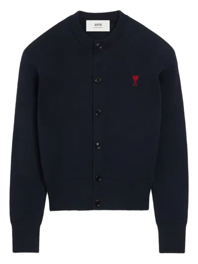 Ami Alexandre Mattiussi Ami Paris Ami Paris De Coeur Wool Cardigan In Blue