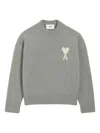Ami Alexandre Mattiussi Grey Alpaca Ami De Coeur Crewneck Sweater Grey In Gray