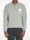 Ami Alexandre Mattiussi Ami Paris Ami Paris De Coeur Wool Polo Shirt In Animal Print