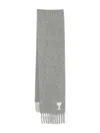 Ami Alexandre Mattiussi Ami Paris Women Ami De Coeur Wool Scarf In Gray
